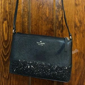 Black Kate Spade glitter crossbody